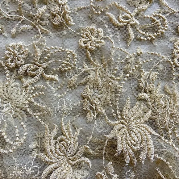 Anthropologie | “Magnolia” Tulle Shell Sheer Beaded Blouse | Small - Picture 7 of 11